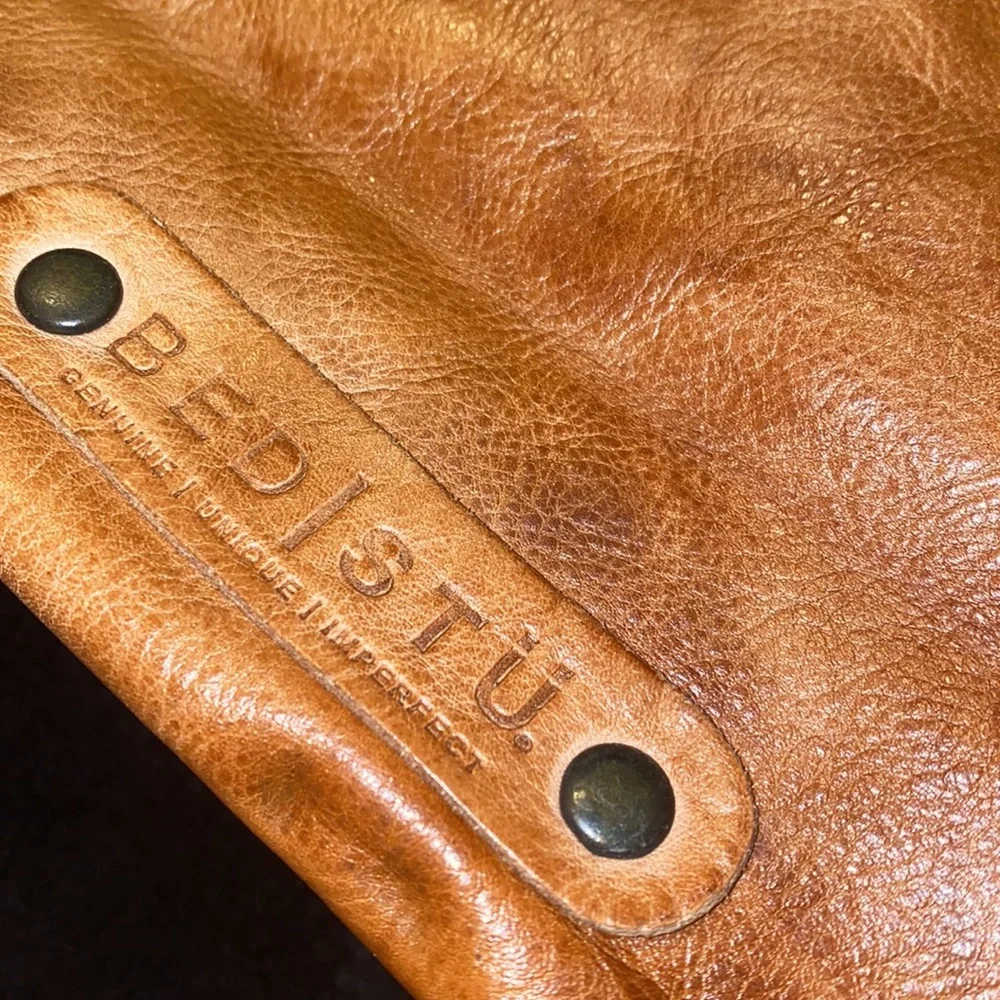 Bed Stu Tan Leather Fold-Top Backpack